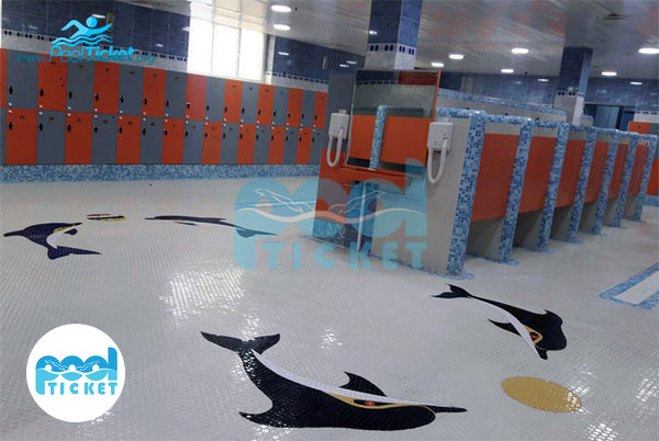 تصویر رختکن و کمدهای استخر یاران قم